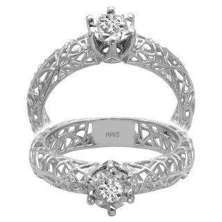 Ariş Pırlanta RT600884-0001 0.50 Karat Efektli Pırlanta Yüzük