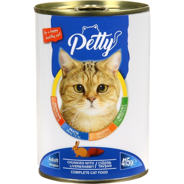 Petty Ciğer Tavşanlı 415 gr Kedi Maması