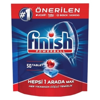 Finish Hepsi 1 Arada Max Tablet Bulaşık Makinesi Deterjanı 50 Adet