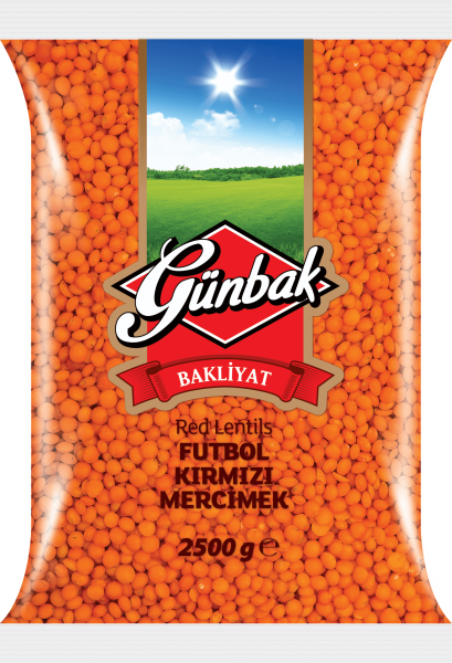 Günbak Kırmızı Futbol Mercimek 2.5 kg (2.5 kg)