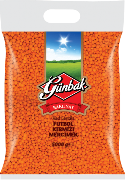 Günbak Kırmızı Futbol Mercimek 5 kg (5 kg)