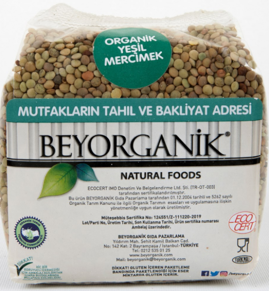 Beyorganik Organik Yeşil Mercimek Kır 1 kg