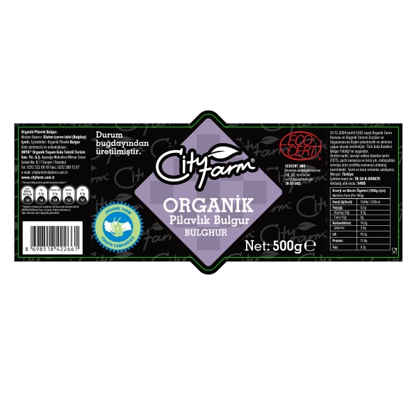 City Farm Organik Pilavlık Bulgur 500 gr
