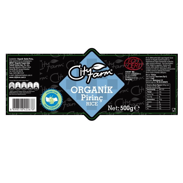 City Farm Organik Pirinç 500 gr
