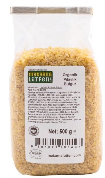 Makarna Lütfen Organik Pilavlık Bulgur 500 gr
