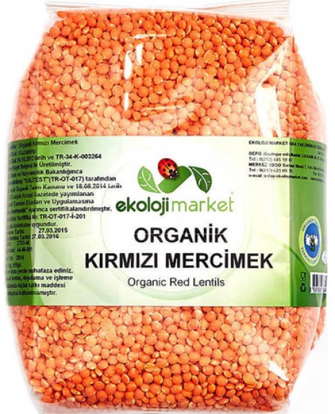 Ekoloji Market Organik Kırmızı Mercimek 1 kg