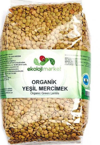 Ekoloji Market Organik Yeşil Mercimek 500 gr