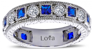 Lova 1040083 0.57 Karat Tamtur Safirli Pırlanta Yüzük
