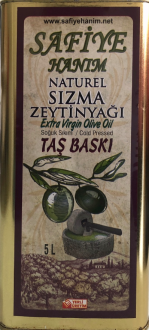 Safiye Hanım Taş Baskı Natürel Sızma Zeytinyağı 5 lt