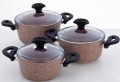Falez Milk Brown 6 Parça Granit Güveç Tencere Seti resim