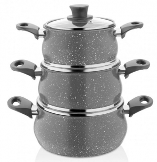 EW's Kitchenware 3 Parça Granit Güveç Tencere Seti