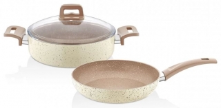 EW's Kitchenware Granit Basık Tencere ve Tava Seti
