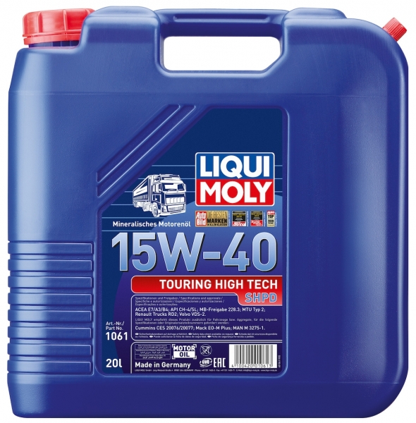 Liqui Moly Touring High Tech SHPD 15W-40 Motor Yağı (20 litre)