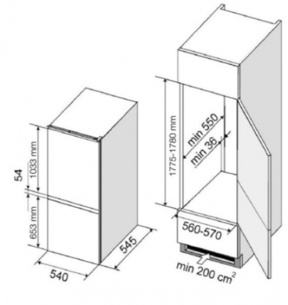 Dominox DBF 22/100 B S A+ T Buzdolabı