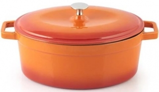 Silver Oval Döküm Tencere 33 cm