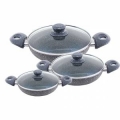Famipa Premium 6 Parça Cam Kapaklı Garanit Tava 16-18-20 cm resim