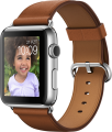 Apple Watch (42 mm) Paslanmaz Çelik Kasa ve Klasik Tokalı Klasik Kahve Kayış resim