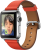 Apple Watch (38 mm) Paslanmaz Çelik Kasa ve Klasik Tokalı Kırmızı Kayış Akıllı Saat