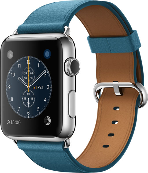 Apple Watch (42 mm) Paslanmaz Çelik Kasa ve Klasik Tokalı Okyanus Mavisi Kayış Akıllı Saat