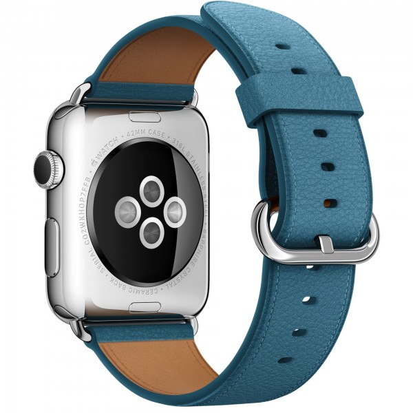 Apple Watch (42 mm) Paslanmaz Çelik Kasa ve Klasik Tokalı Okyanus Mavisi Kayış Akıllı Saat