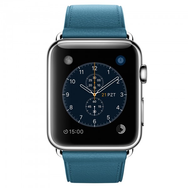 Apple Watch (42 mm) Paslanmaz Çelik Kasa ve Klasik Tokalı Okyanus Mavisi Kayış Akıllı Saat