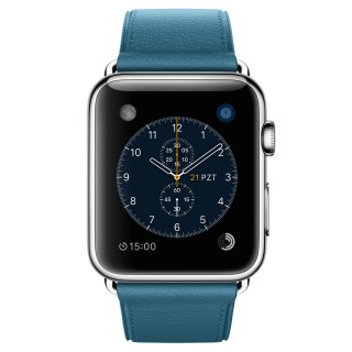 Apple Watch (42 mm) Paslanmaz Çelik Kasa ve Klasik Tokalı Okyanus Mavisi Kayış Akıllı Saat