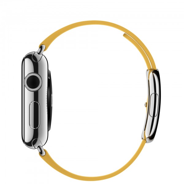 Apple Watch (38 mm) Paslanmaz Çelik Kasa ve Modern Tokalı Marigold Kayış Akıllı Saat