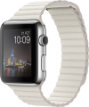 Apple Watch (42 mm) Paslanmaz Çelik Kasa ve Beyaz Deri Loop resim