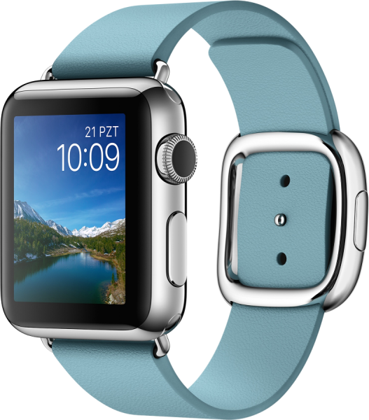 Apple Watch (38 mm) Paslanmaz Çelik Kasa ve Modern Tokalı Kutup Mavisi Kayış Akıllı Saat