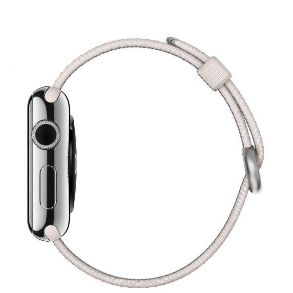 Apple Watch (38 mm) Paslanmaz Çelik Kasa ve Naylon Örme İnci Grisi Kordon Akıllı Saat