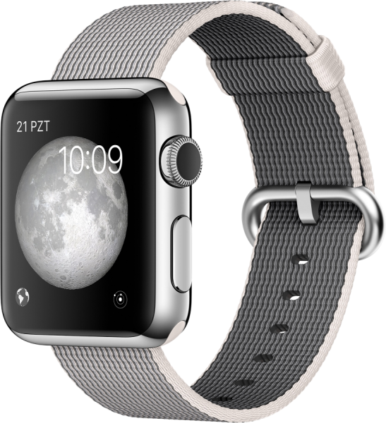 Apple Watch (38 mm) Paslanmaz Çelik Kasa ve Naylon Örme İnci Grisi Kordon Akıllı Saat