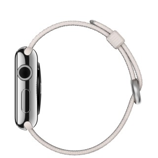 Apple Watch (38 mm) Paslanmaz Çelik Kasa ve Naylon Örme İnci Grisi Kordon Akıllı Saat