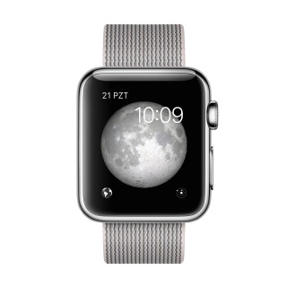 Apple Watch (38 mm) Paslanmaz Çelik Kasa ve Naylon Örme İnci Grisi Kordon Akıllı Saat