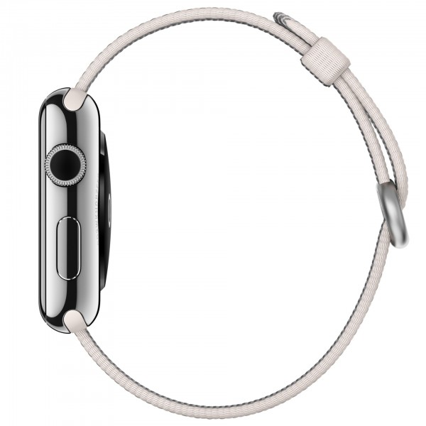 Apple Watch (42 mm) Paslanmaz Çelik Kasa ve Naylon Örme İnci Grisi Kordon Akıllı Saat