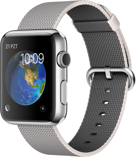Apple Watch (42 mm) Paslanmaz Çelik Kasa ve Naylon Örme İnci Grisi Kordon Akıllı Saat
