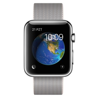 Apple Watch (42 mm) Paslanmaz Çelik Kasa ve Naylon Örme İnci Grisi Kordon Akıllı Saat