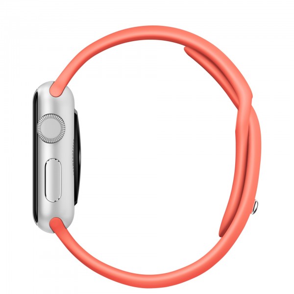 Apple Watch Sport (38 mm) Gümüş Rengi Alüminyum Kasa ve Kayısı Rengi Spor Kordon Akıllı Saat