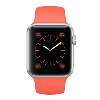 Apple Watch Sport (38 mm) Gümüş Rengi Alüminyum Kasa ve Kayısı Rengi Spor Kordon Akıllı Saat