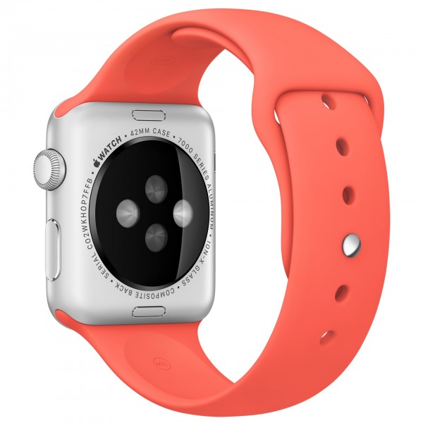 Apple Watch Sport (42 mm) Gümüş Rengi Alüminyum Kasa ve Kayısı Rengi Spor Kordon Akıllı Saat
