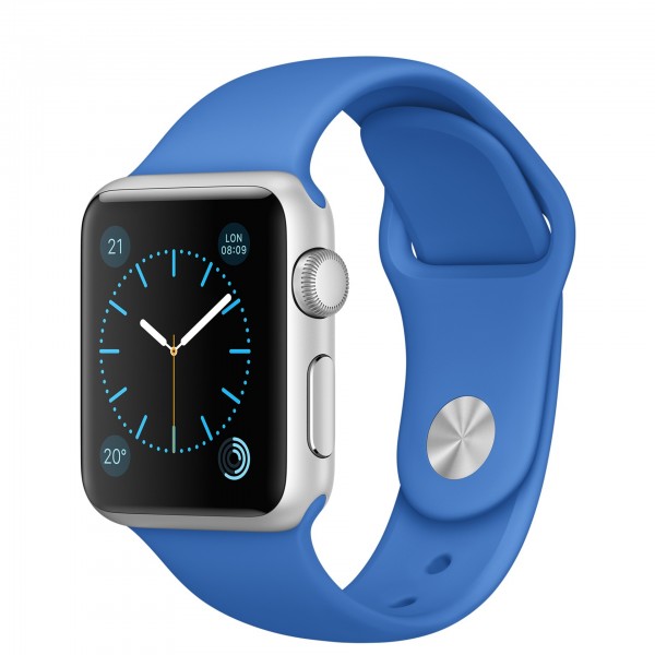 Apple Watch Sport (38 mm) Gümüş Rengi Alüminyum Kasa ve Kraliyet Mavisi Spor Kordon Akıllı Saat