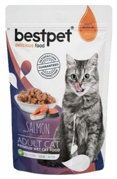 Bestpet Adult Jelly Pouch Somonlu 85 gr Kedi Maması