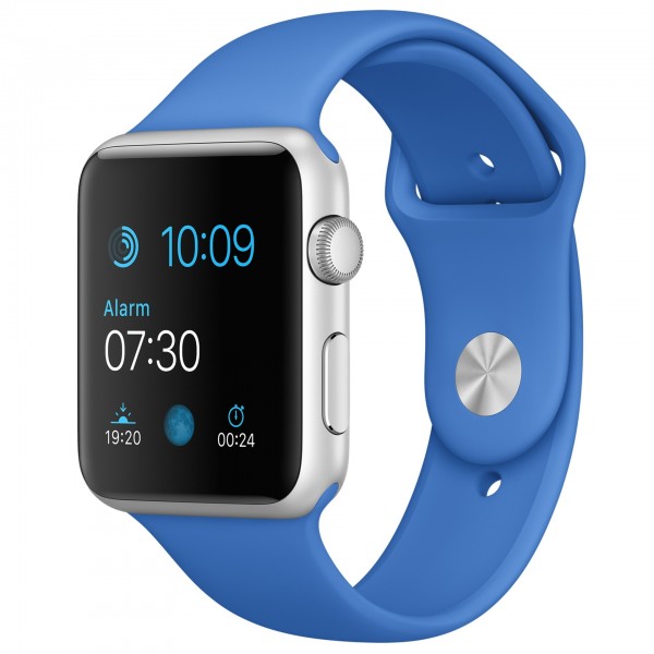 Apple Watch Sport (42 mm) Gümüş Rengi Alüminyum Kasa ve Kraliyet Mavisi Spor Kordon Akıllı Saat