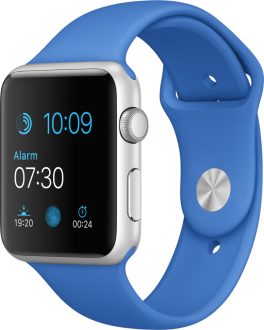 Apple Watch Sport (42 mm) Gümüş Rengi Alüminyum Kasa ve Kraliyet Mavisi Spor Kordon Akıllı Saat