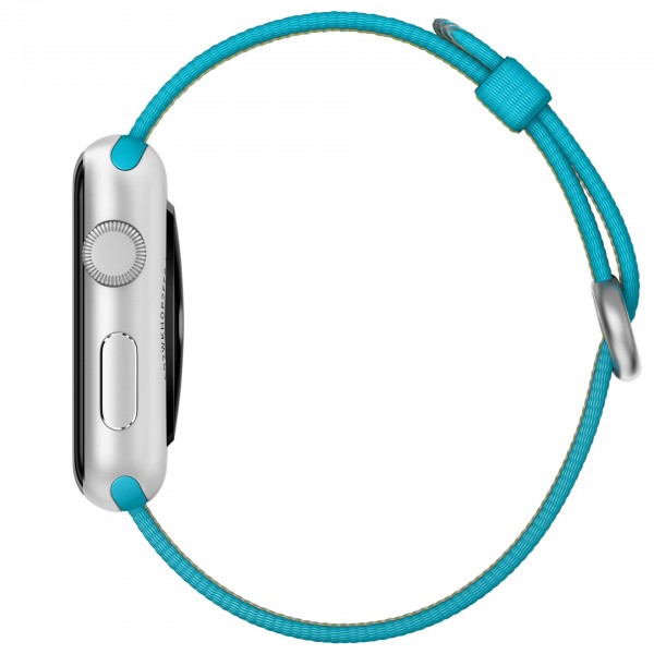 Apple Watch Sport (42 mm) Gümüş Rengi Alüminyum Kasa ve Naylon Örme Tropik Mavi Kordon Akıllı Saat