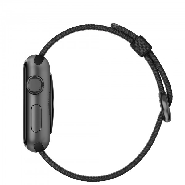 Apple Watch Sport (38 mm) Uzay Grisi Alüminyum Kasa ve Naylon Örme Siyah Kordon Akıllı Saat