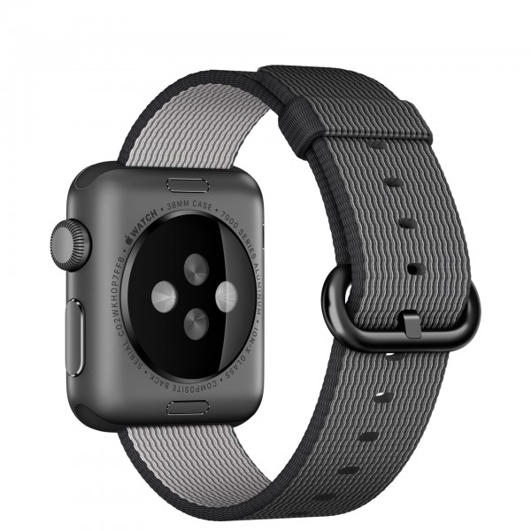 Apple Watch Sport (38 mm) Uzay Grisi Alüminyum Kasa ve Naylon Örme Siyah Kordon Akıllı Saat