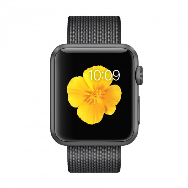 Apple Watch Sport (38 mm) Uzay Grisi Alüminyum Kasa ve Naylon Örme Siyah Kordon Akıllı Saat