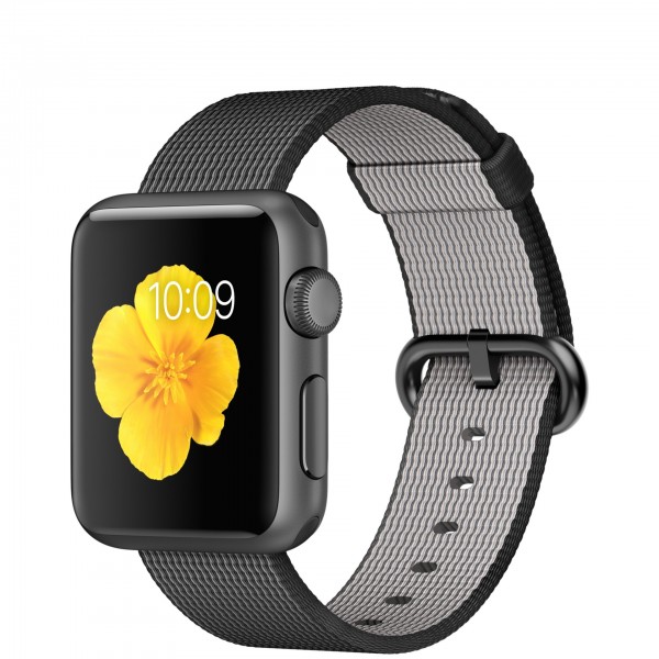 Apple Watch Sport (38 mm) Uzay Grisi Alüminyum Kasa ve Naylon Örme Siyah Kordon Akıllı Saat