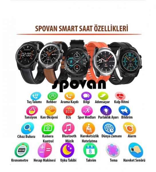 Spovan HRV+PPG Akıllı Saat