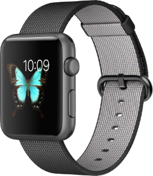 Apple Watch Sport (42 mm) Uzay Grisi Alüminyum Kasa ve Naylon Örme Siyah Kordon Akıllı Saat
